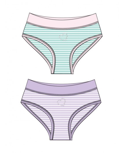 Трусы трикотажные для девочек, 2 шт в комплекте разноцветный