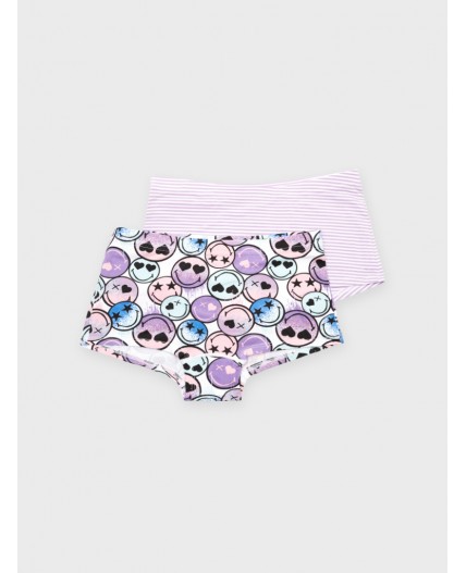 Трусы трикотажные для девочек, 2 шт в комплекте разноцветный