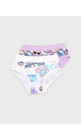 Трусы трикотажные для девочек, 2 шт в комплекте разноцветный