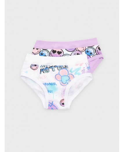 Трусы трикотажные для девочек, 2 шт в комплекте разноцветный