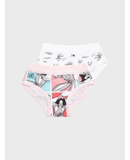 Трусы трикотажные для девочек, 2 шт в комплекте разноцветный