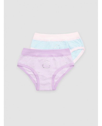 Трусы трикотажные для девочек, 2 шт в комплекте разноцветный