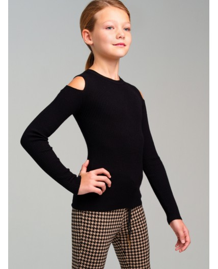 Джемпер трикотажный для девочек черный