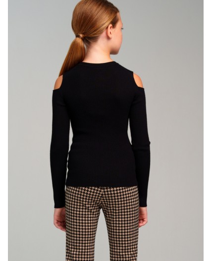Джемпер трикотажный для девочек черный