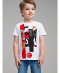 Фуфайка трикотажная для мальчиков (футболка) белый,красный,черный
