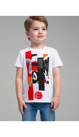 Фуфайка трикотажная для мальчиков (футболка) белый,красный,черный