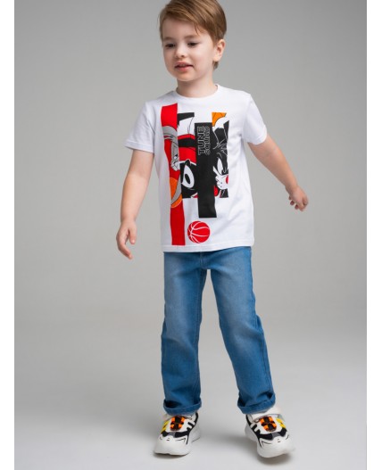 Фуфайка трикотажная для мальчиков (футболка) белый,красный,черный