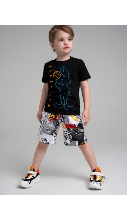 Фуфайка трикотажная для мальчиков (футболка) черный