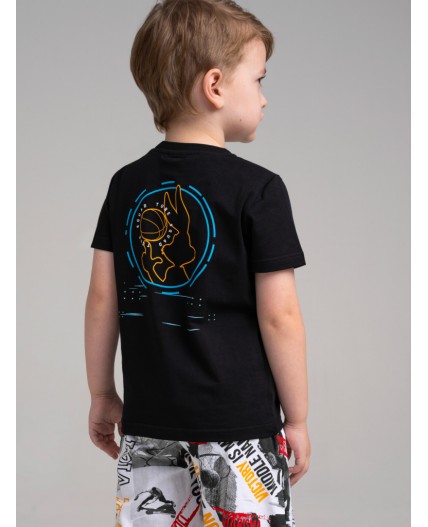 Фуфайка трикотажная для мальчиков (футболка) черный