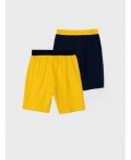 Шорты трикотажные для мальчиков, 2 шт в комплекте жёлтый,тёмно-синий