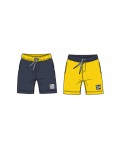 Шорты трикотажные для мальчиков, 2 шт в комплекте жёлтый,тёмно-синий