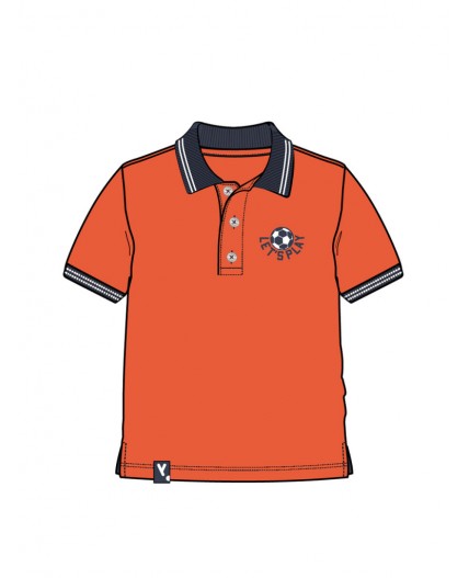 Джемпер трикотажный с воротником поло для мальчиков оранжевый