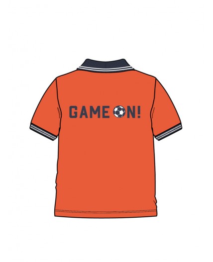 Джемпер трикотажный с воротником поло для мальчиков оранжевый