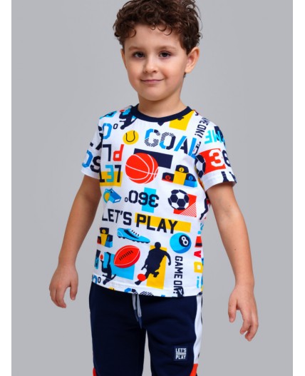 Фуфайка трикотажная для мальчиков (футболка) разноцветный