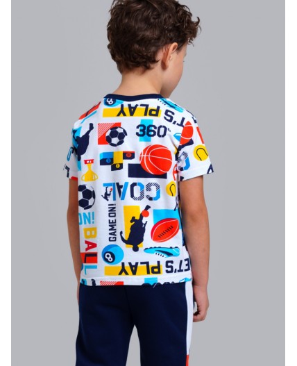 Фуфайка трикотажная для мальчиков (футболка) разноцветный