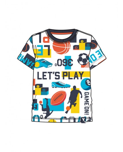 Фуфайка трикотажная для мальчиков (футболка) разноцветный