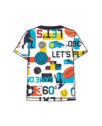 Фуфайка трикотажная для мальчиков (футболка) разноцветный