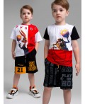 Шорты трикотажные для мальчиков, 2 шт в комплекте черный,оранжевый