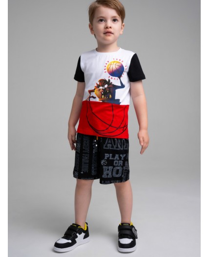 Шорты трикотажные для мальчиков, 2 шт в комплекте черный,оранжевый