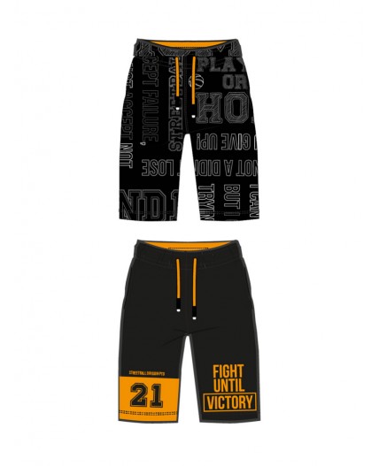 Шорты трикотажные для мальчиков, 2 шт в комплекте черный,оранжевый