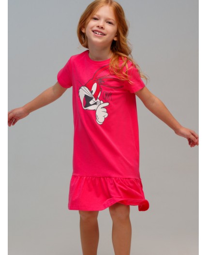 Сорочка ночная трикотажная для девочек красный