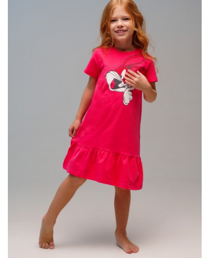 Сорочка ночная трикотажная для девочек красный