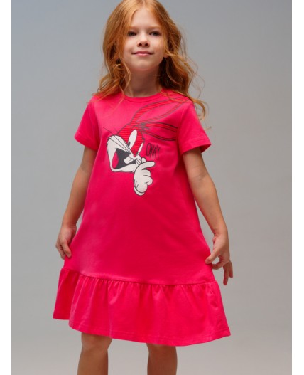 Сорочка ночная трикотажная для девочек красный