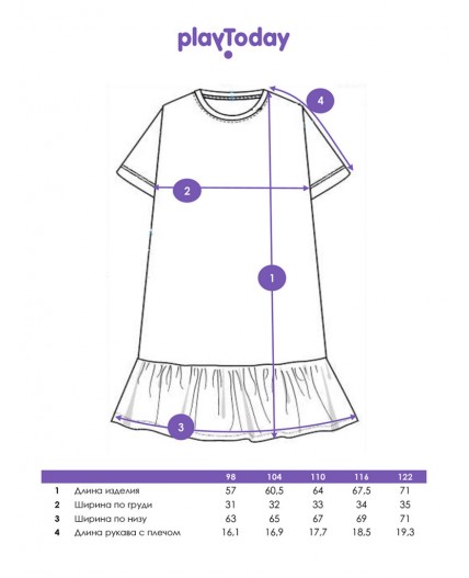 Сорочка ночная трикотажная для девочек красный