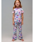 Пижама трикотажная для девочек разноцветный