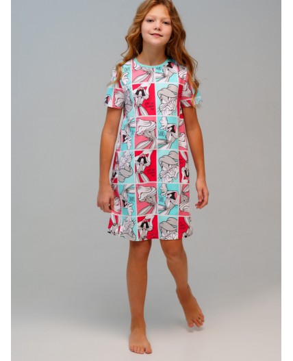 Сорочка ночная трикотажная для девочек разноцветный