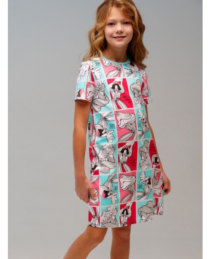 Сорочка ночная трикотажная для девочек разноцветный