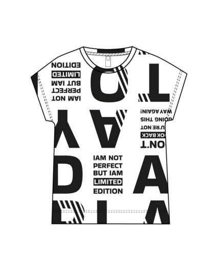 Фуфайка трикотажная для девочек (футболка) белый,черный