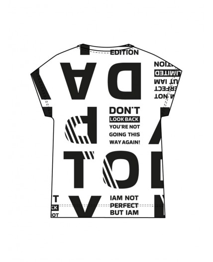 Фуфайка трикотажная для девочек (футболка) белый,черный