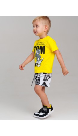 Фуфайка детская трикотажная для мальчиков (футболка) жёлтый