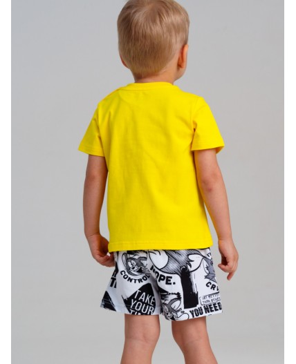 Фуфайка детская трикотажная для мальчиков (футболка) жёлтый