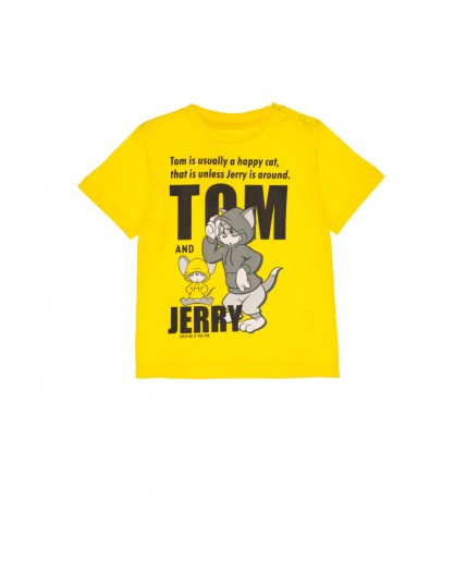 Фуфайка детская трикотажная для мальчиков (футболка) жёлтый