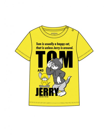 Фуфайка детская трикотажная для мальчиков (футболка) жёлтый