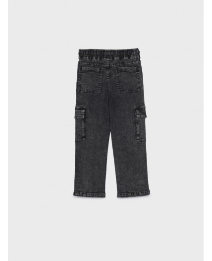 Брюки текстильные джинсовые для мальчиков светло-серый