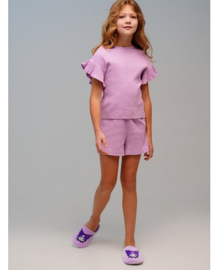 Пижама трикотажная для девочек светло-сиреневый