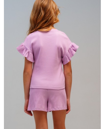 Пижама трикотажная для девочек светло-сиреневый