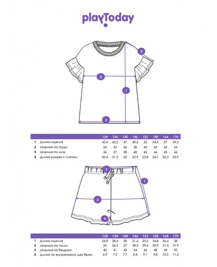 Пижама трикотажная для девочек светло-сиреневый