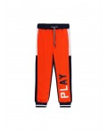 Брюки трикотажные для мальчиков оранжевый,тёмно-синий