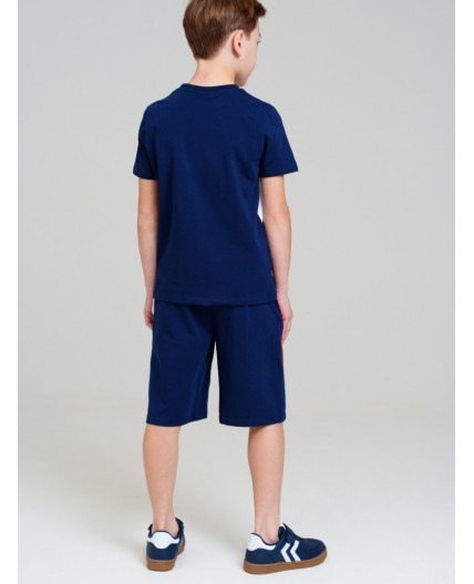 Шорты трикотажные для мальчиков, 2 шт в комплекте тёмно-синий,оранжевый,белый