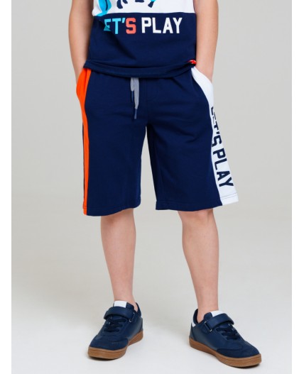 Шорты трикотажные для мальчиков, 2 шт в комплекте тёмно-синий,оранжевый,белый