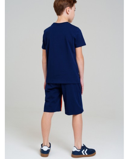 Шорты трикотажные для мальчиков, 2 шт в комплекте тёмно-синий,оранжевый,белый