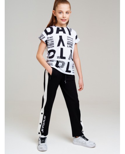 Брюки трикотажные для девочек черный