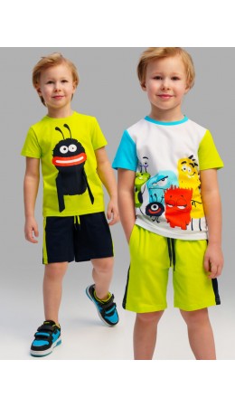 Шорты трикотажные для мальчиков, 2 шт в комплекте серый,светло-зеленый