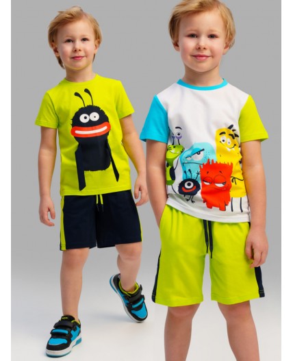 Шорты трикотажные для мальчиков, 2 шт в комплекте серый,светло-зеленый