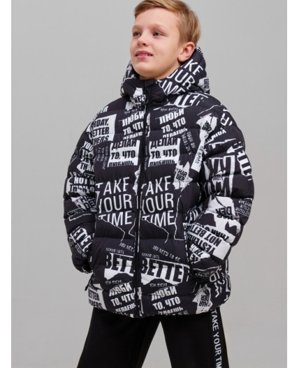 Куртка текстильная с полиуретановым покрытием для мальчиков черный