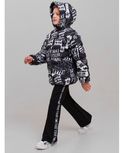 Куртка текстильная с полиуретановым покрытием для мальчиков черный